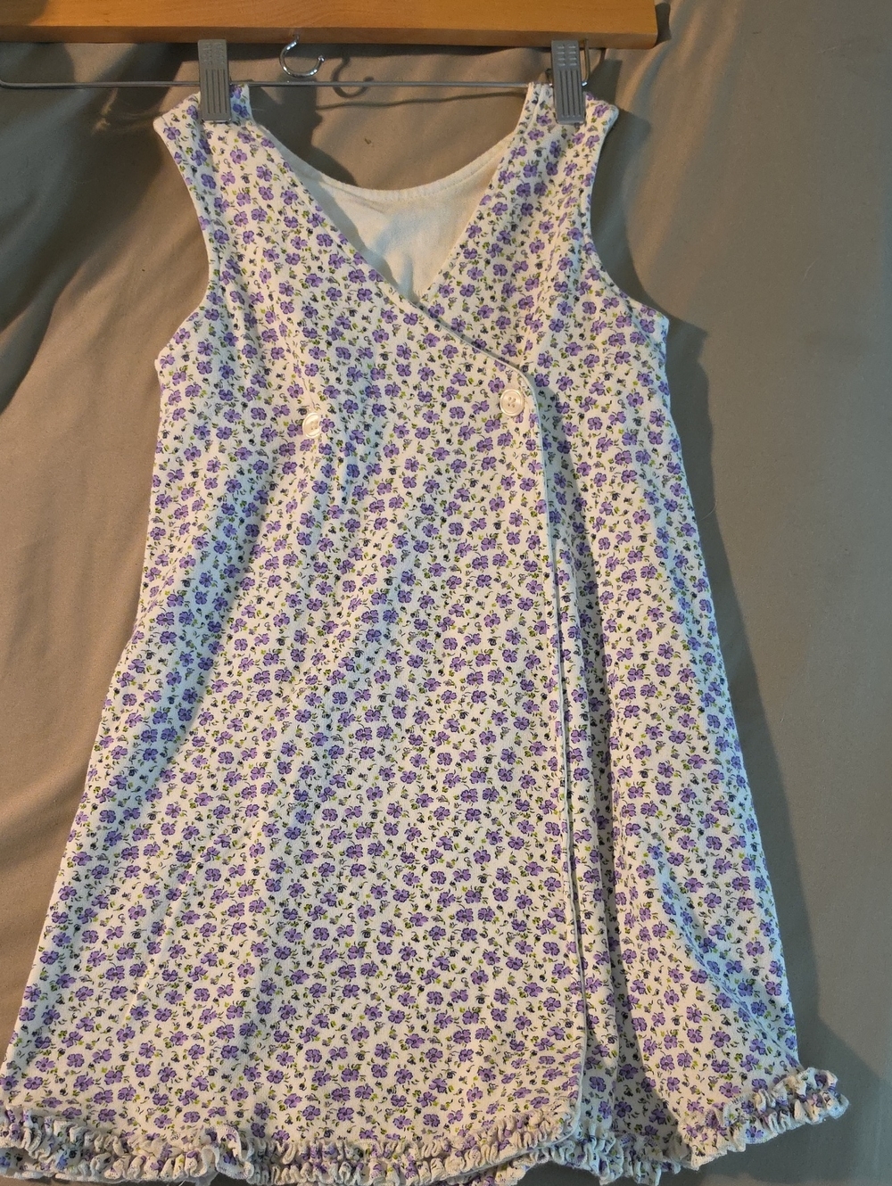 GAP Girls White Dress with Purple Floral Print